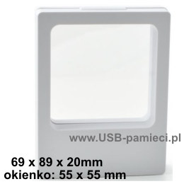 R-005 Ramka (display, frame)) na pamięć usb lub inny gadżet; 69 x 89 x 20 mm; okienko: 55x55mm